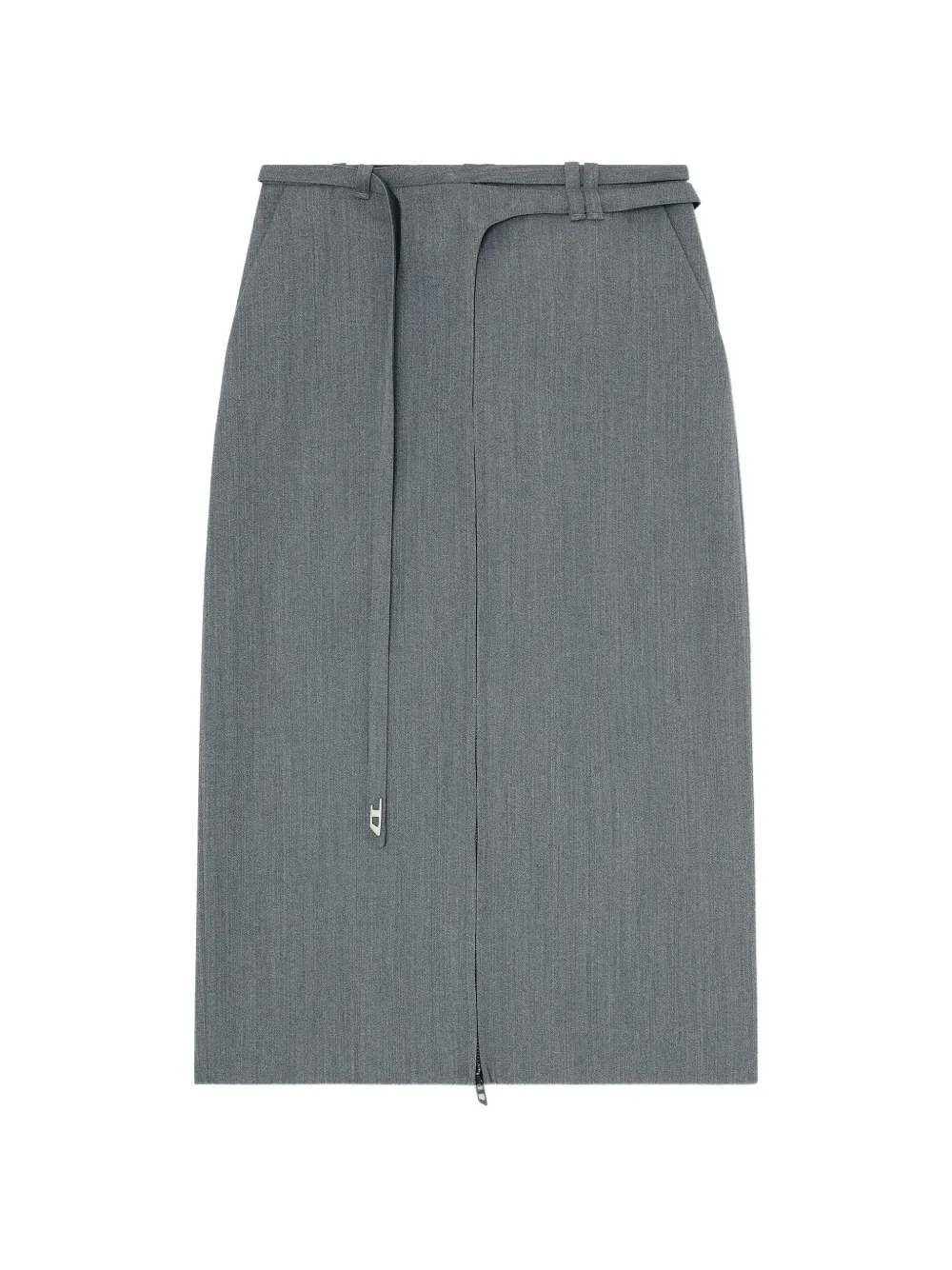 Diesel O-Rice front-zip midi skirt - Grigio