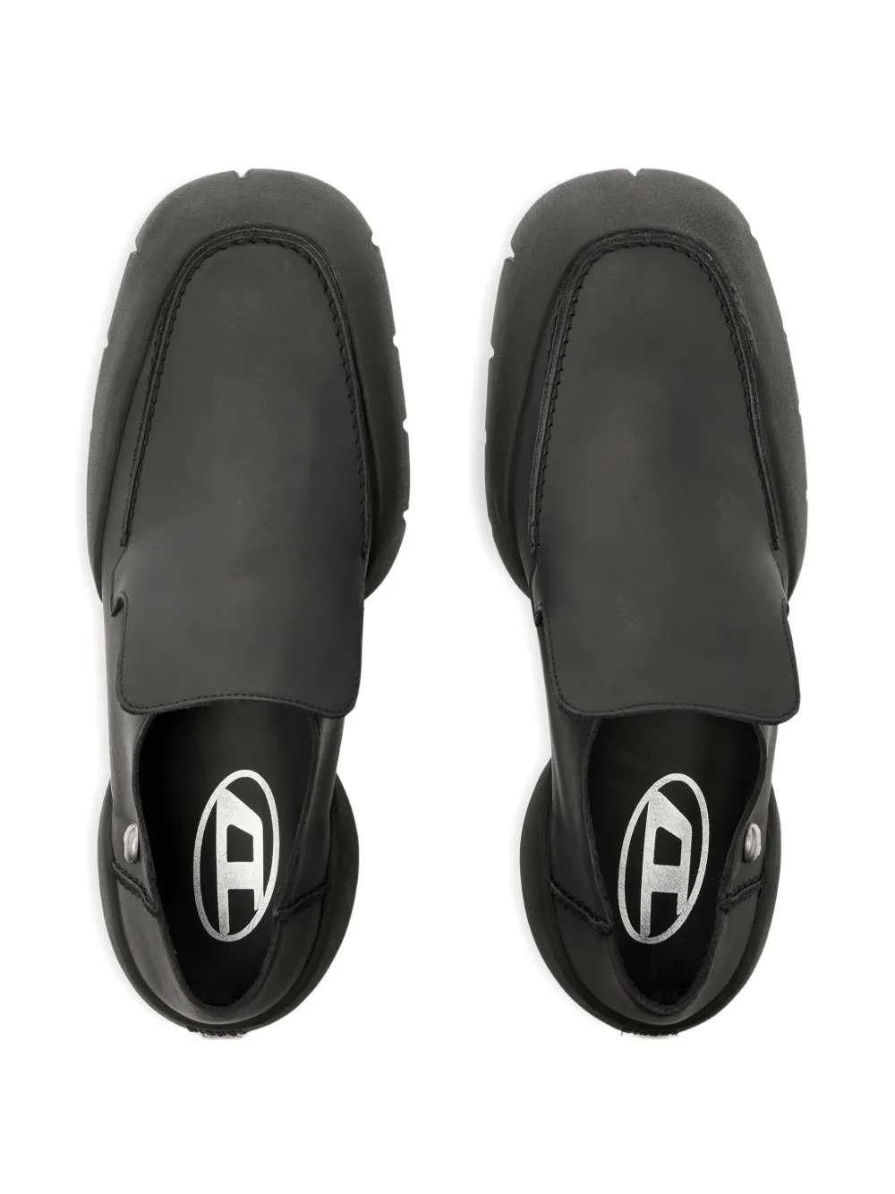 Diesel D-Mathieu leren loafers Zwart