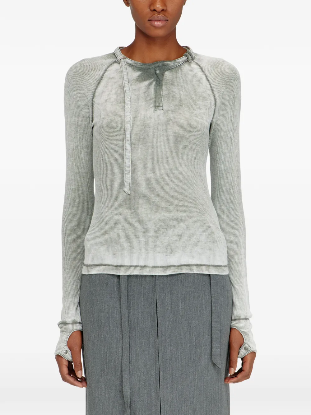  Diesel T-ecla Long-sleeve T-shirt - Grey 