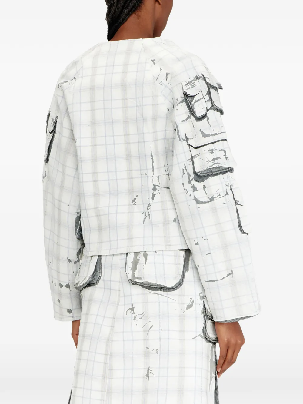 Diesel Denim vestjack met peel-off effect Grijs