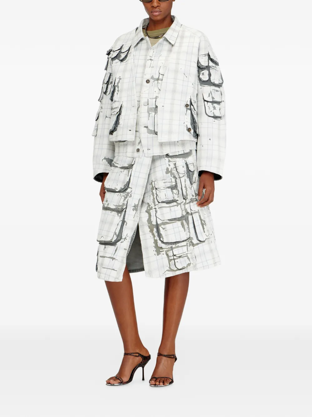  Diesel De-talbar-fsi Cropped Jacket - Grey 