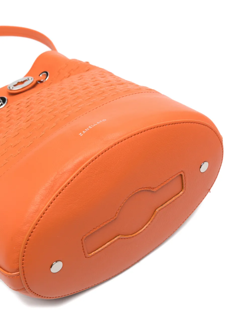Zanellato Monda leren bucket-tas met handgreep Oranje