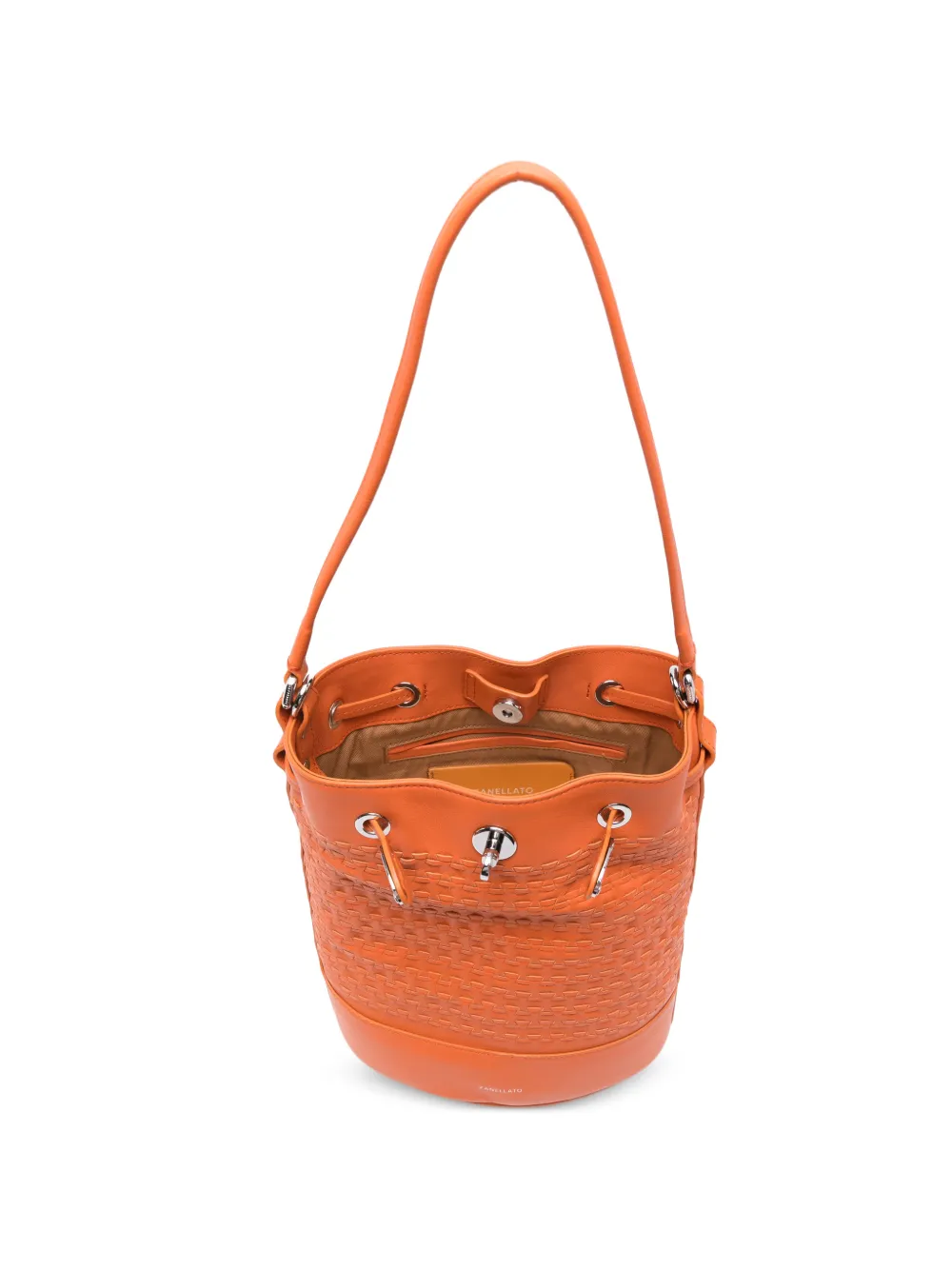Zanellato Monda leren bucket-tas met handgreep Oranje