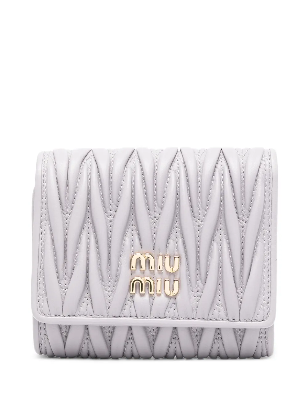 Miu Miu small quilted logo wallet - Viola
