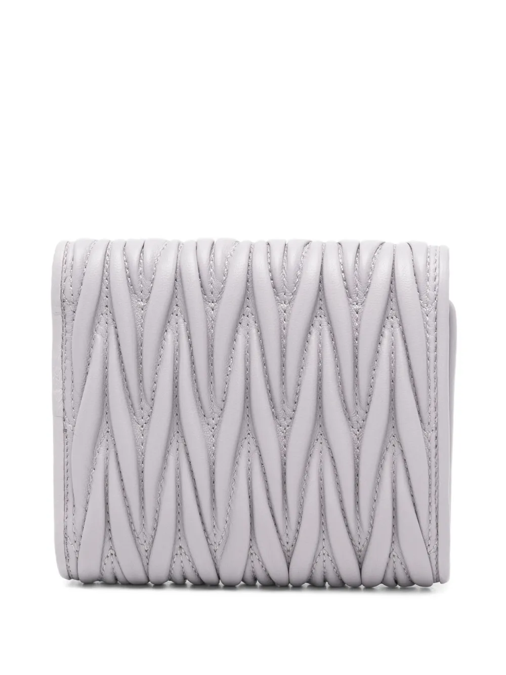  Miu Miu Small Quilted Logo Wallet - Purple 