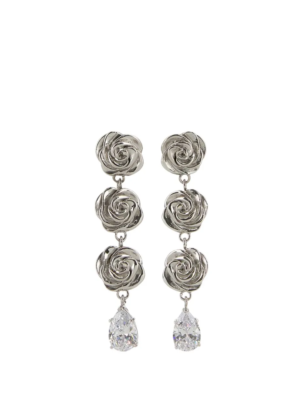 Magda Butrym Rose Drop Earrings In Silver