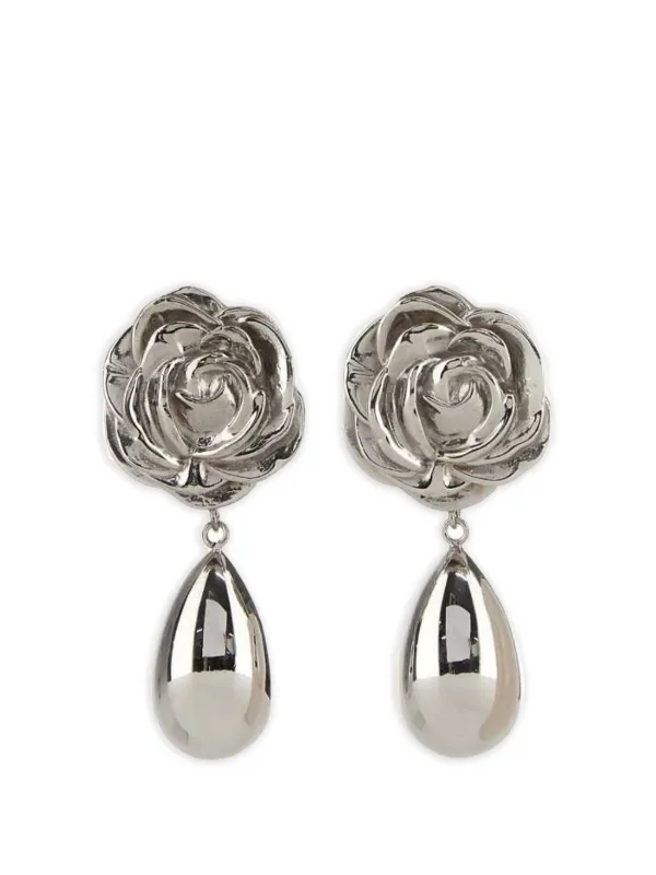 Magda Butrym Rose Drop Earrings in Silver