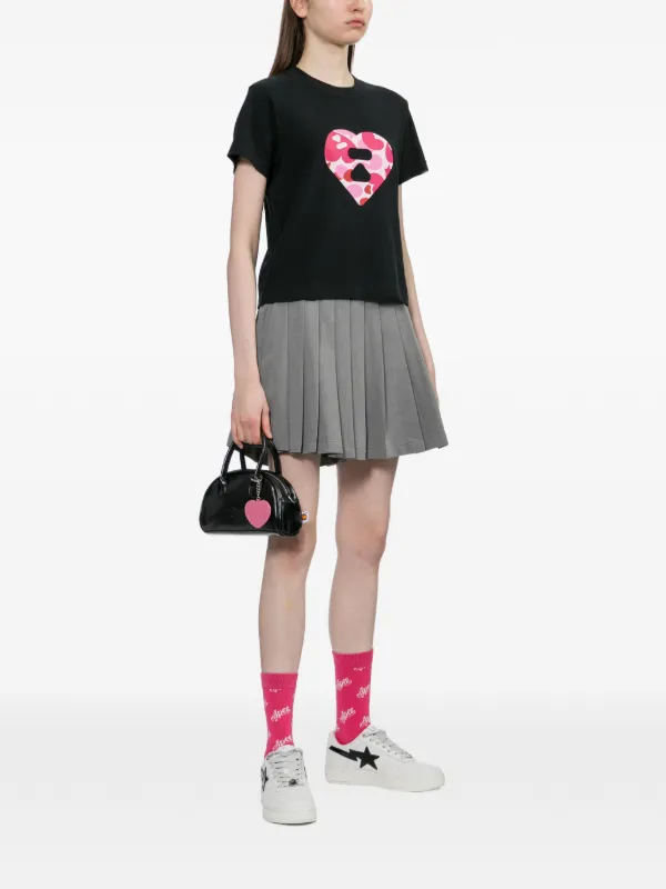 APEE™ By *A BATHING APE® heart-printed T-shirt | Black | FARFETCH JO