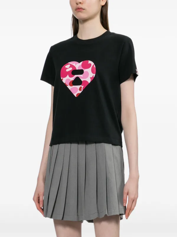 APEE™ By *A BATHING APE® heart-printed T-shirt | Black | FARFETCH JO