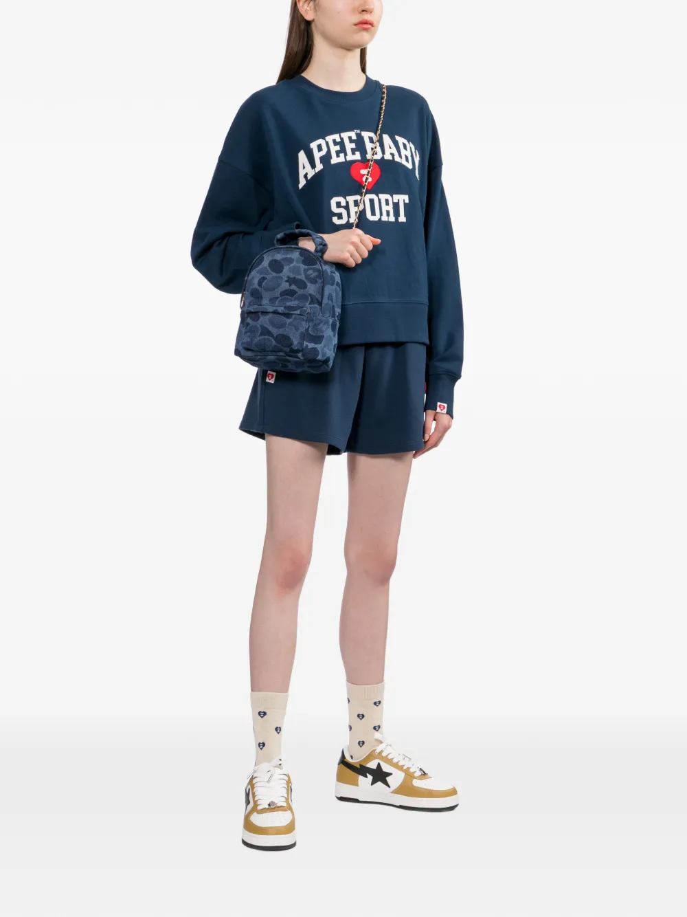  Apee™ By *a Bathing Ape® Logo-embroidered Sweatshirt - Blue 