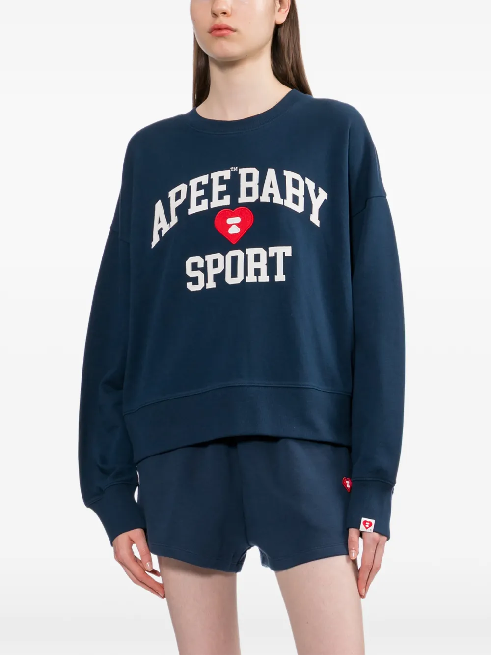  Apee™ By *a Bathing Ape® Logo-embroidered Sweatshirt - Blue 