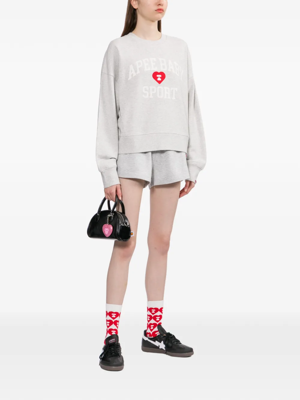  Apee™ By *a Bathing Ape® Logo-embroidered Sweatshirt - Grey 