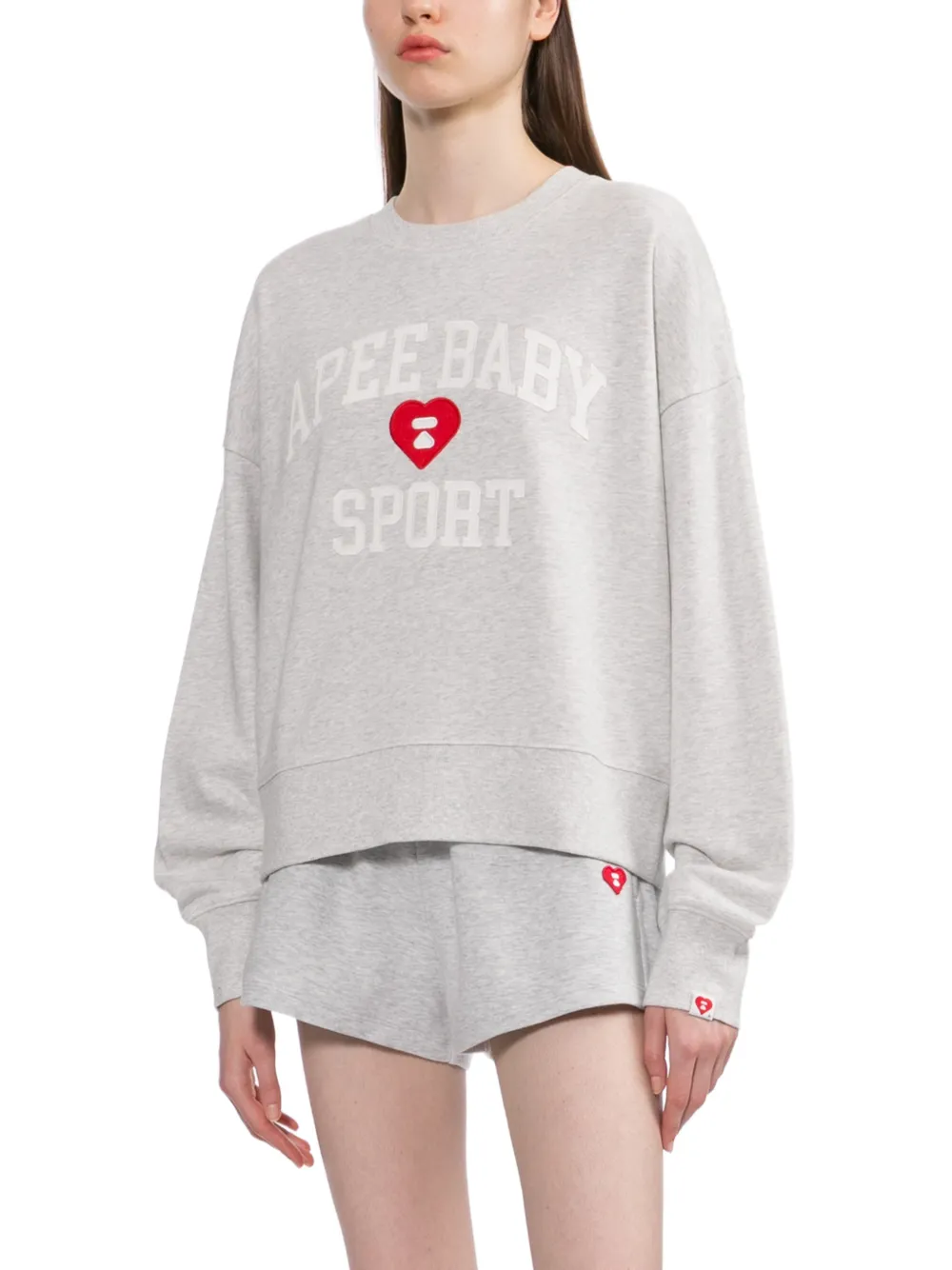  Apee™ By *a Bathing Ape® Logo-embroidered Sweatshirt - Grey 