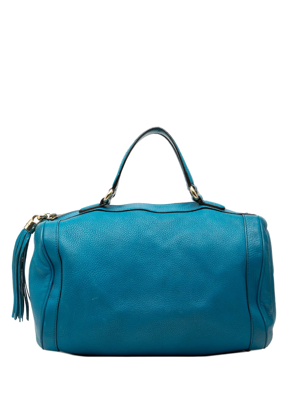 Gucci Pre-Owned Borsa Soho Boston media in pelle di vitello zigrinata 2000-2015 - Blu