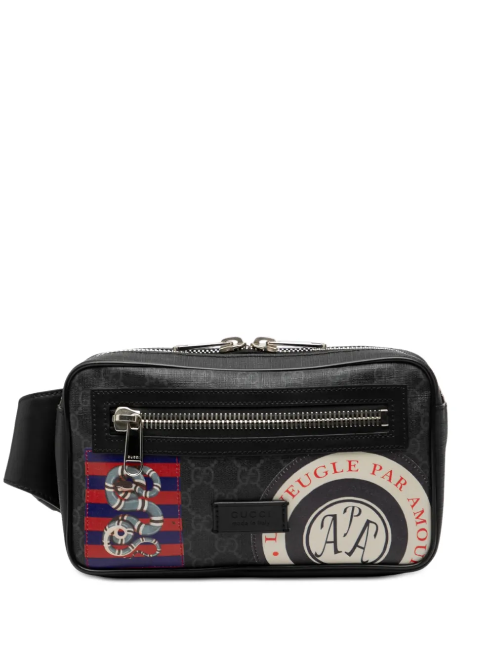 Gucci Pre-Owned 2000-2015 GG Supreme Web Night Courrier belt bag - Nero