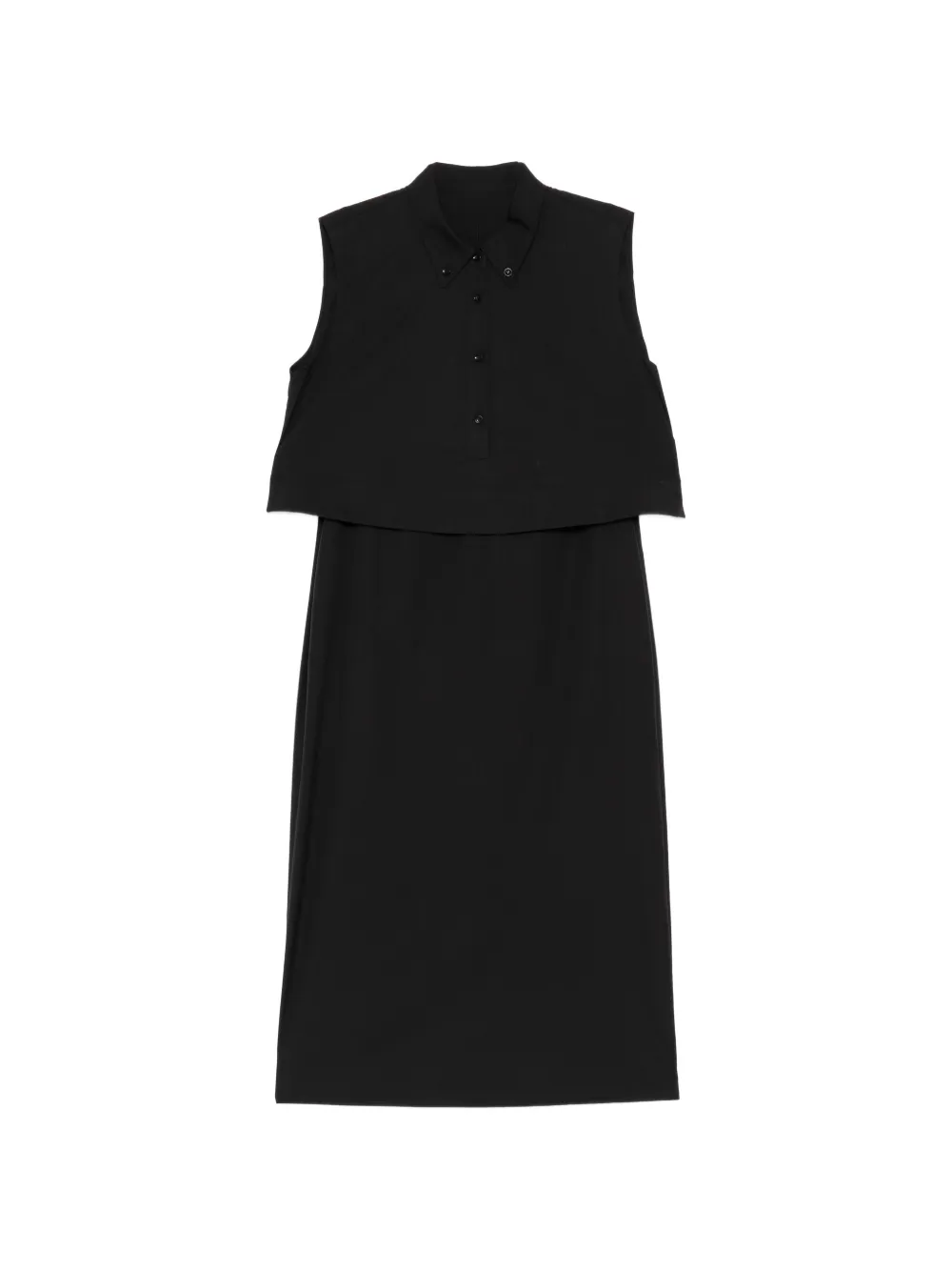 Less Layered Sleeve Shirt Dress In Black