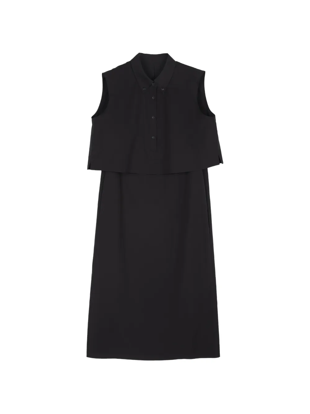 LESS Hemdkleid im Layering-Look - Schwarz
