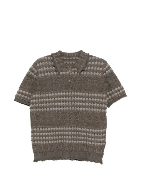 JNBY collared patterned knit top