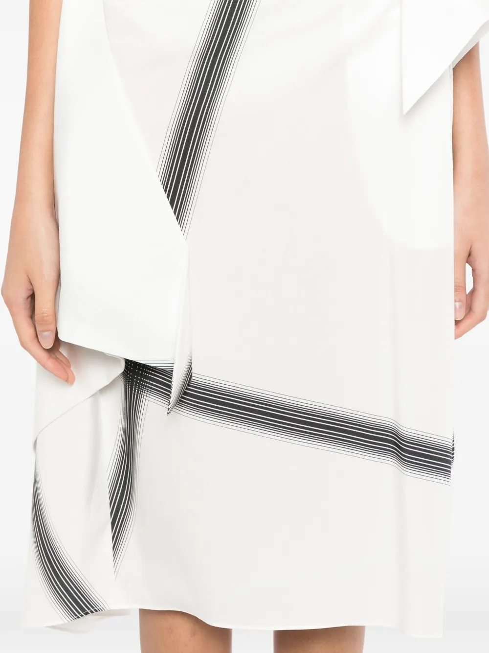 LESS Asymmetrische rok met strepen Wit