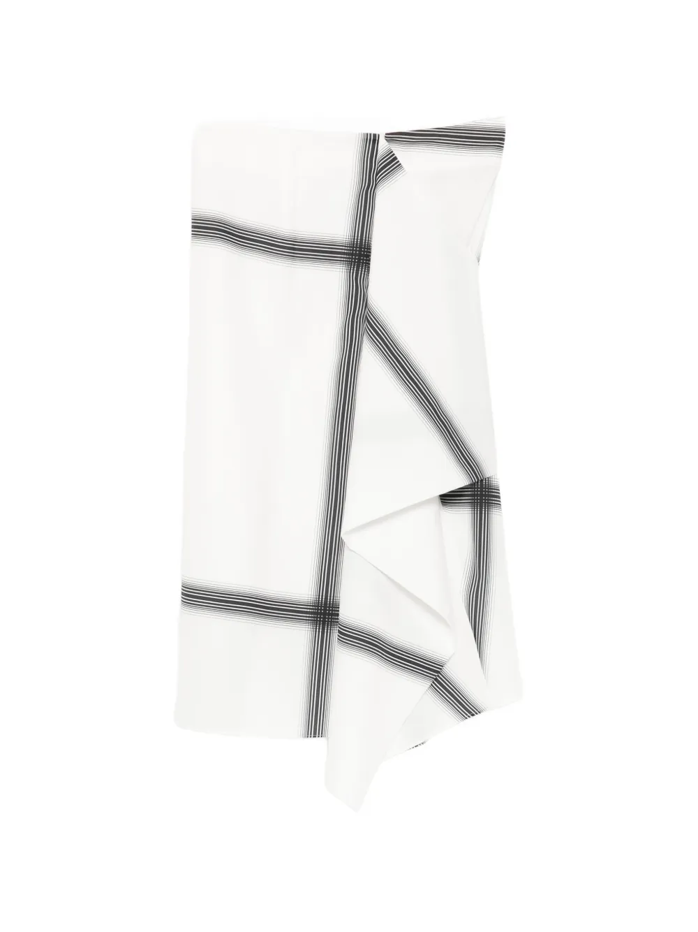 Less Striped Asymmetric Skirt In White