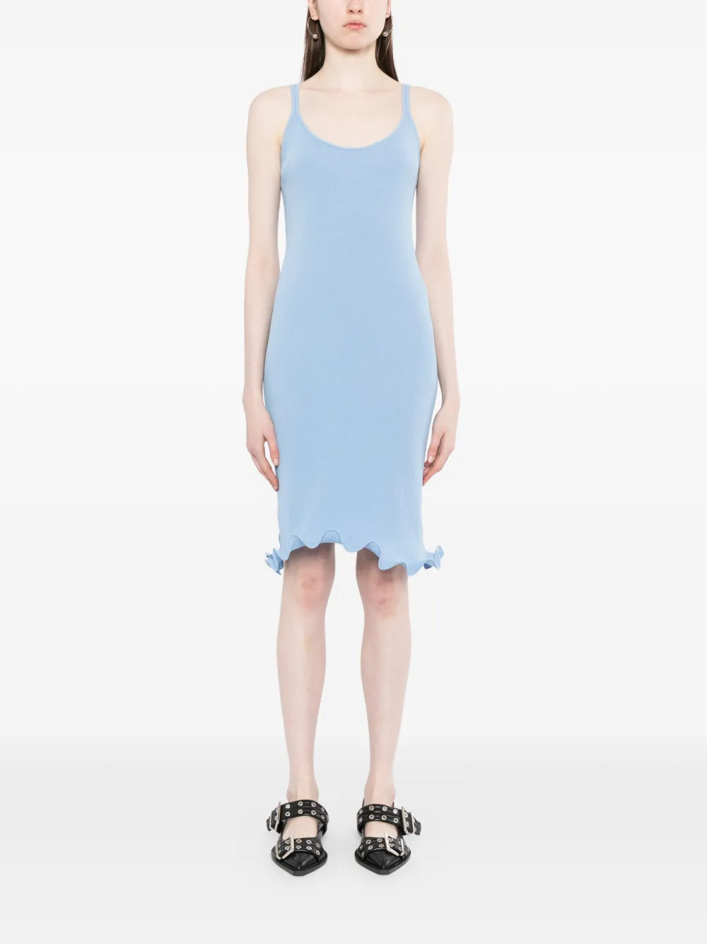  Jnby Budding-hem Mini Dress - Blue 