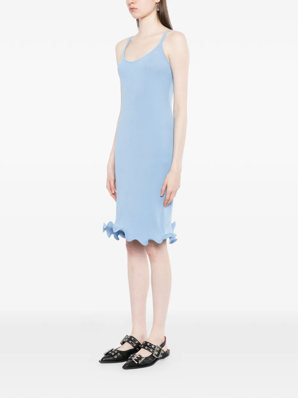  Jnby Budding-hem Mini Dress - Blue 