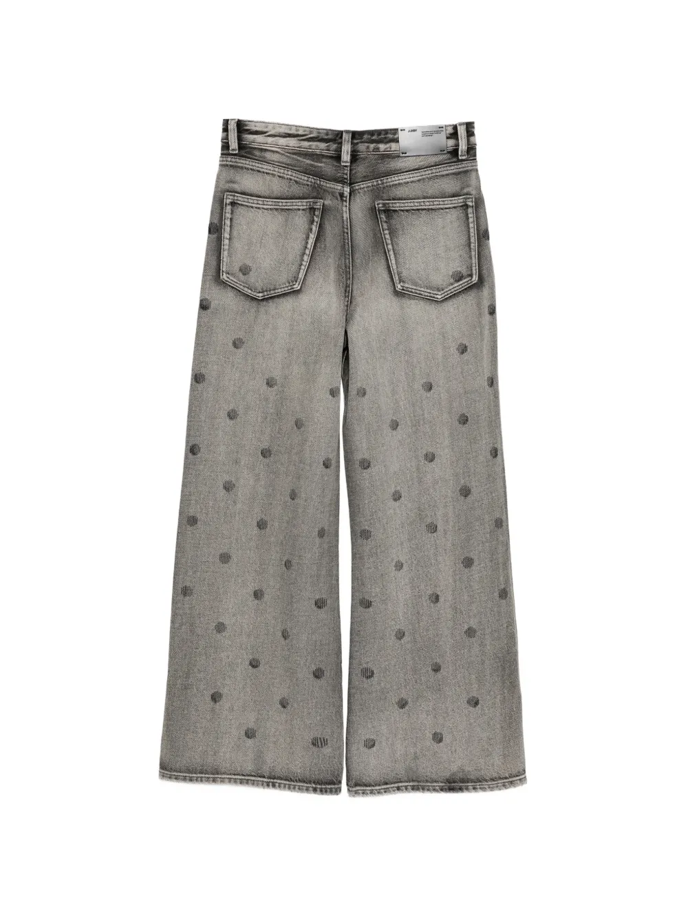  Jnby Polka-dot Wide-leg Jeans - Grey 