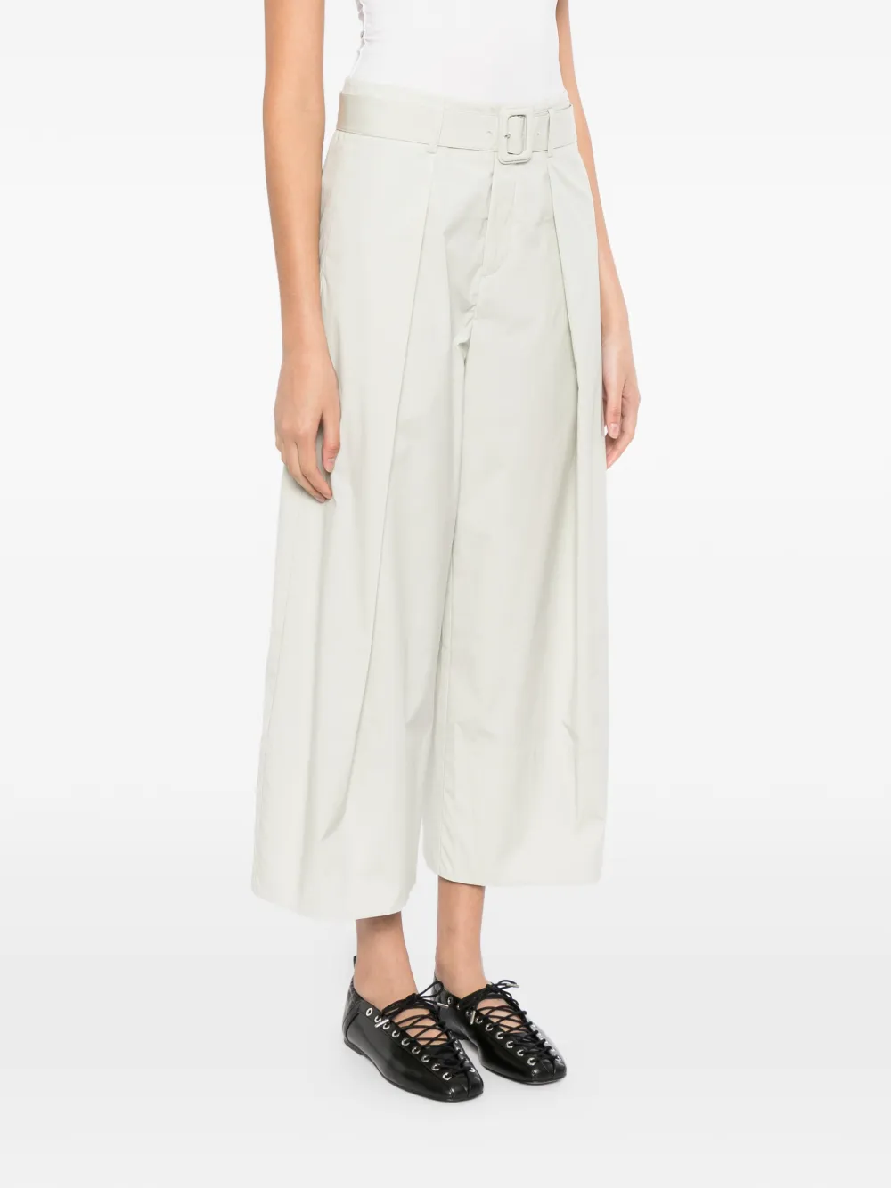  Less Wide-leg Cropped Trousers - Green 