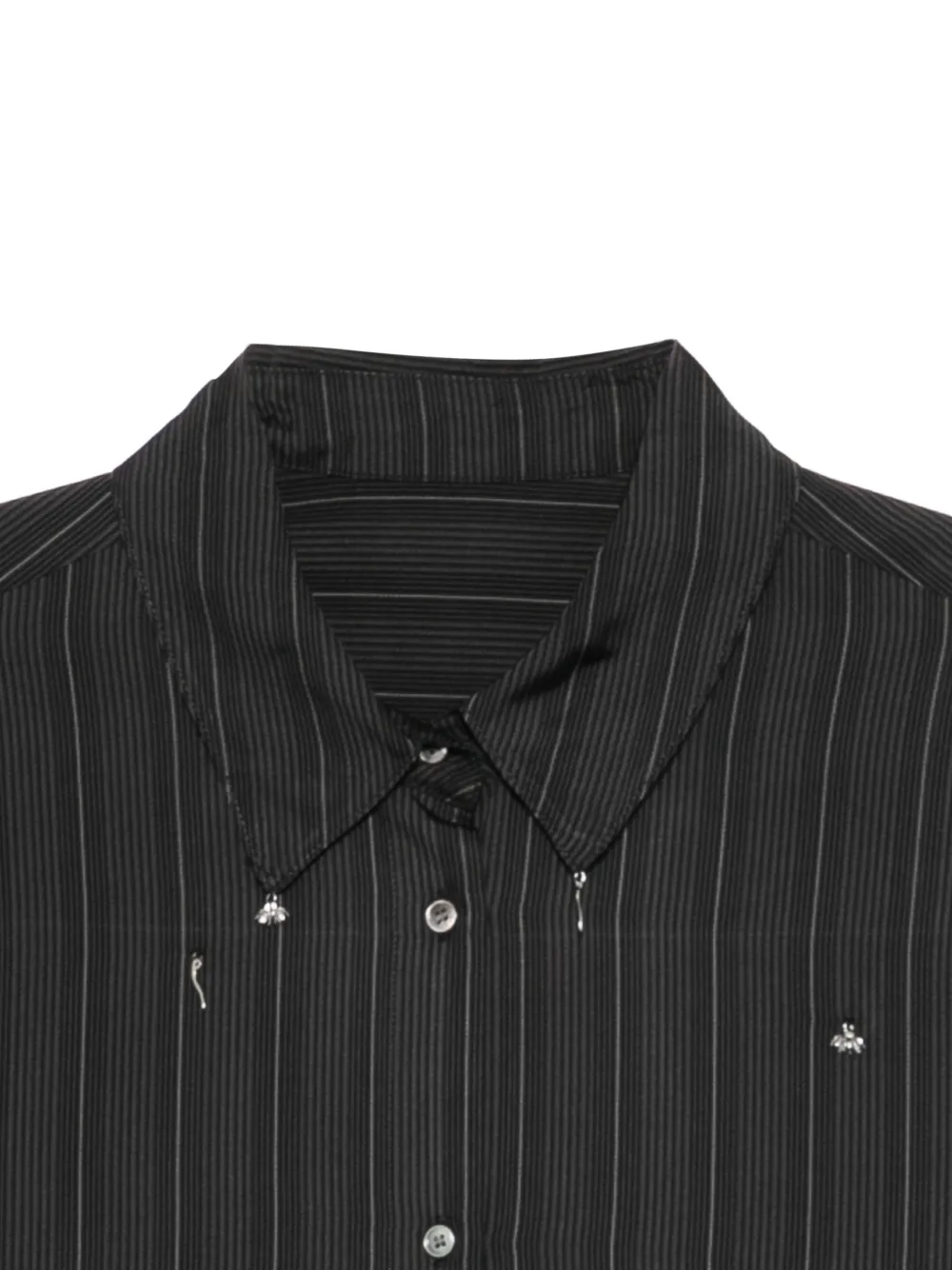  Jnby Embellished Striped Shirt - Black 