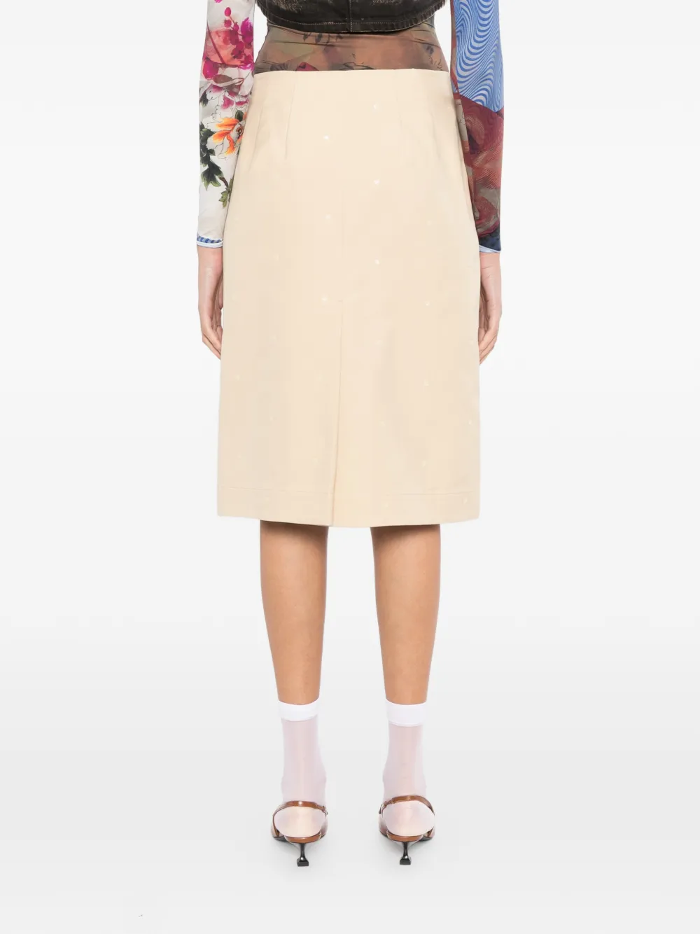 LESS Rok verfraaid met pailletten Beige