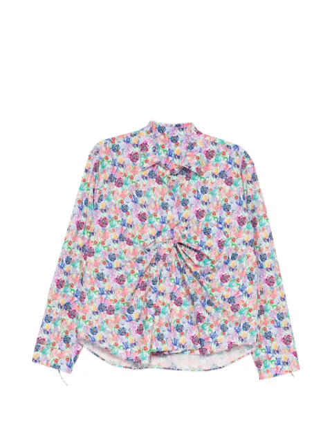 JNBY watercolor print drape blouse