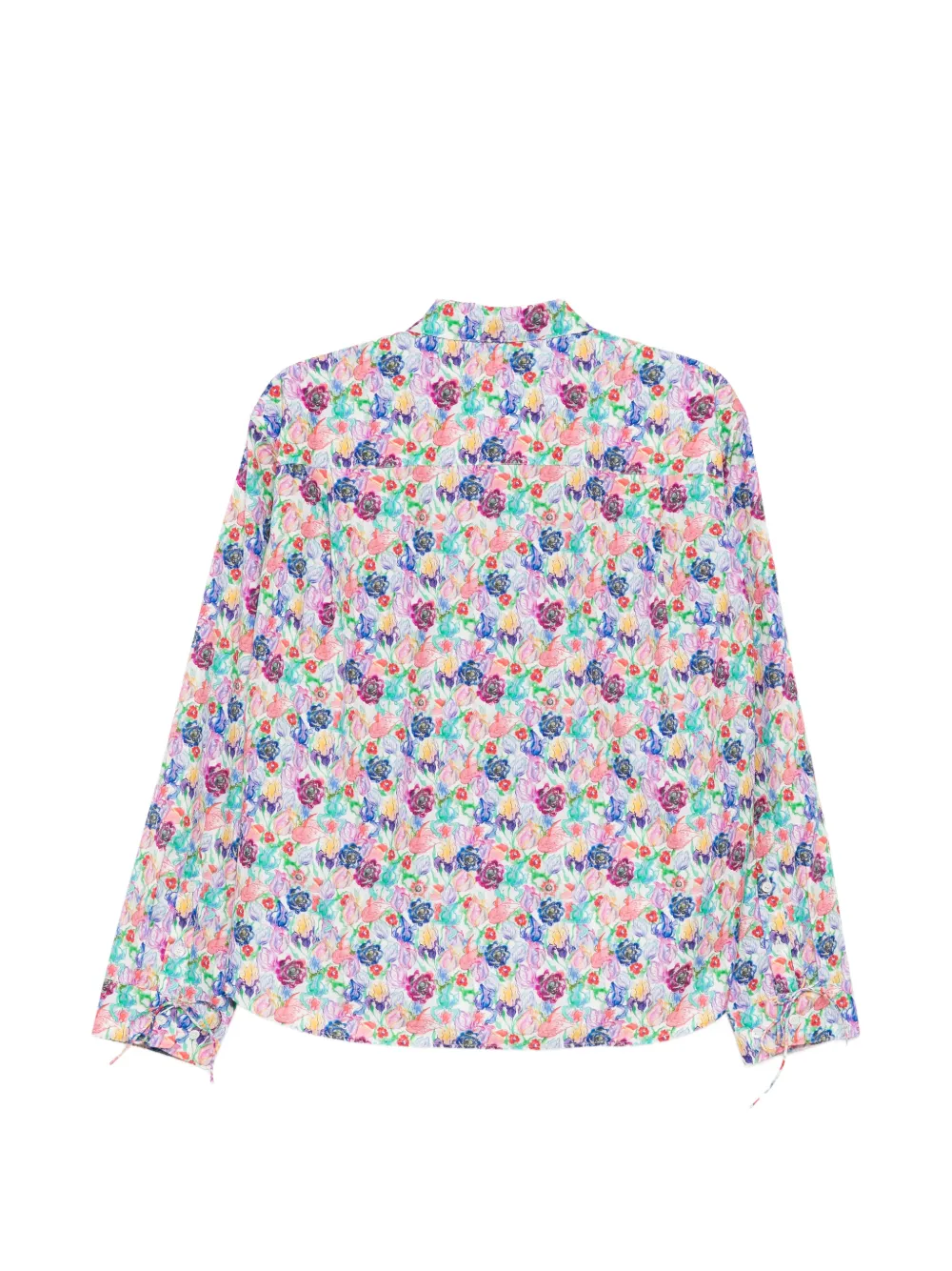  Jnby Watercolor Print Drape Blouse - White 
