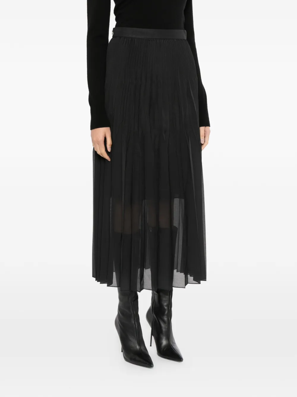  Less Gradated Pleated Skirt - Black 