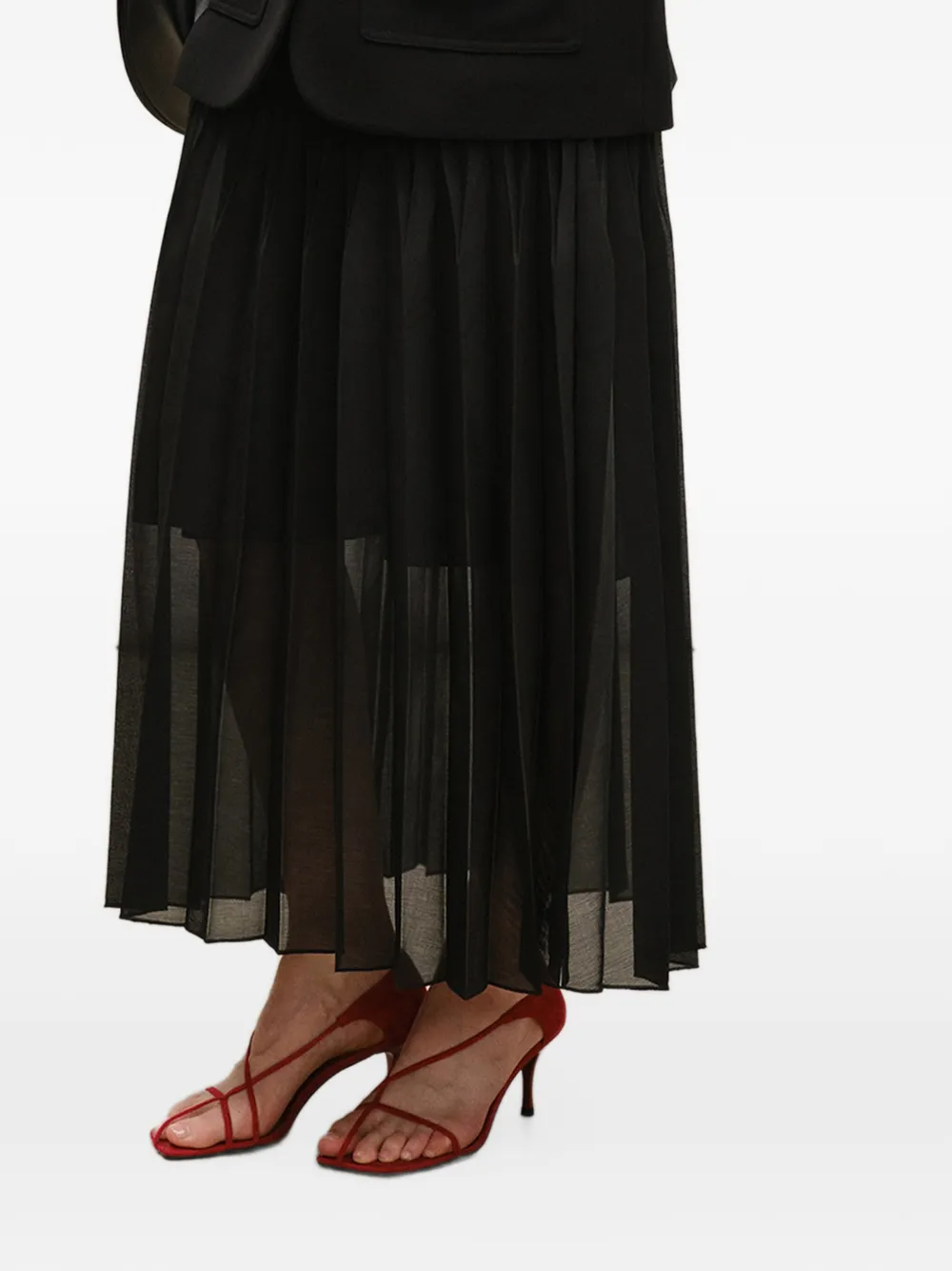 LESS gradated pleated skirt - Nero