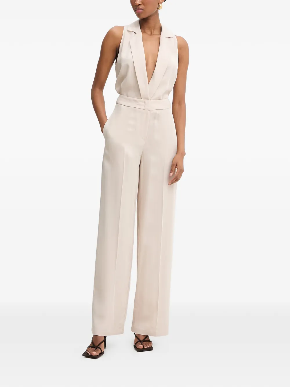  Simona Corsellini V-neck Jumpsuit - Neutrals 