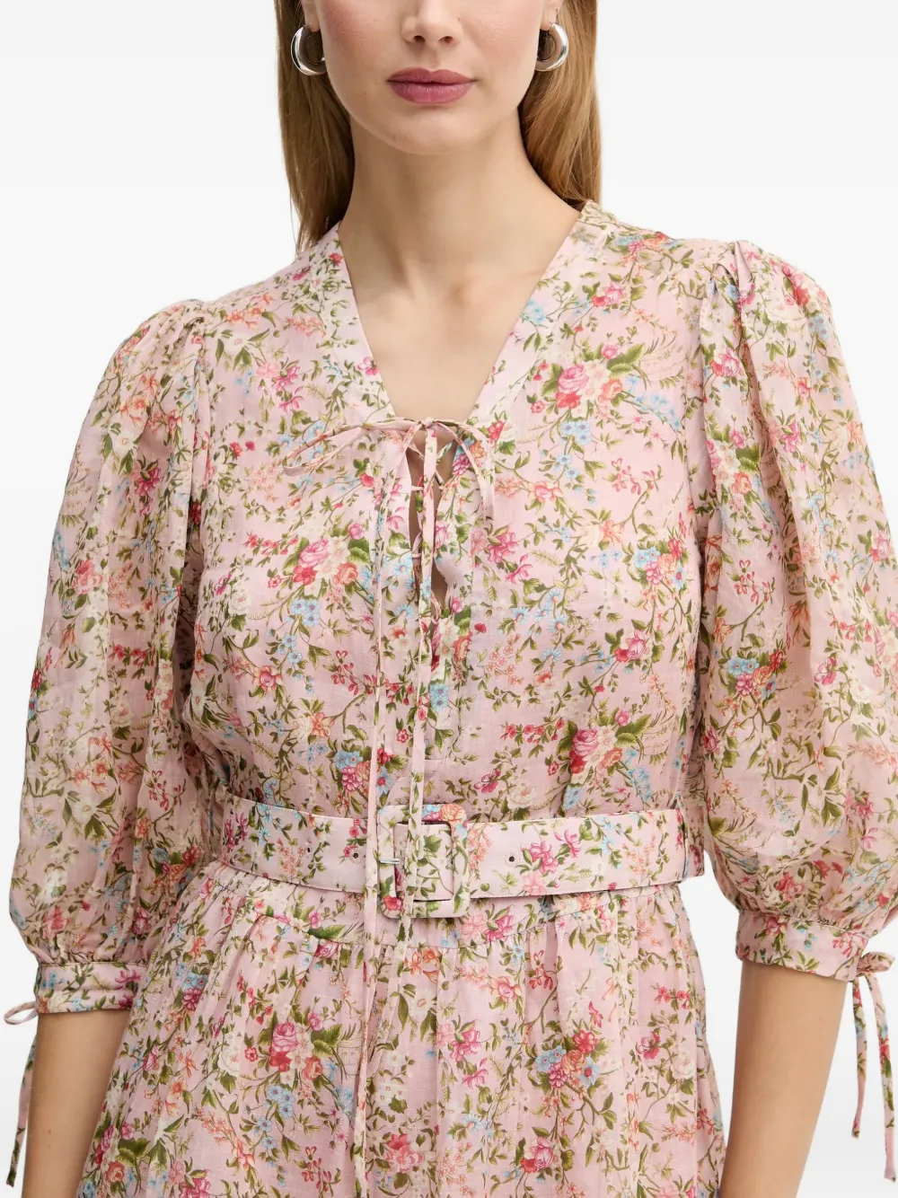 Silvian Heach Mini-jurk met bloemenprint en ceintuur Roze