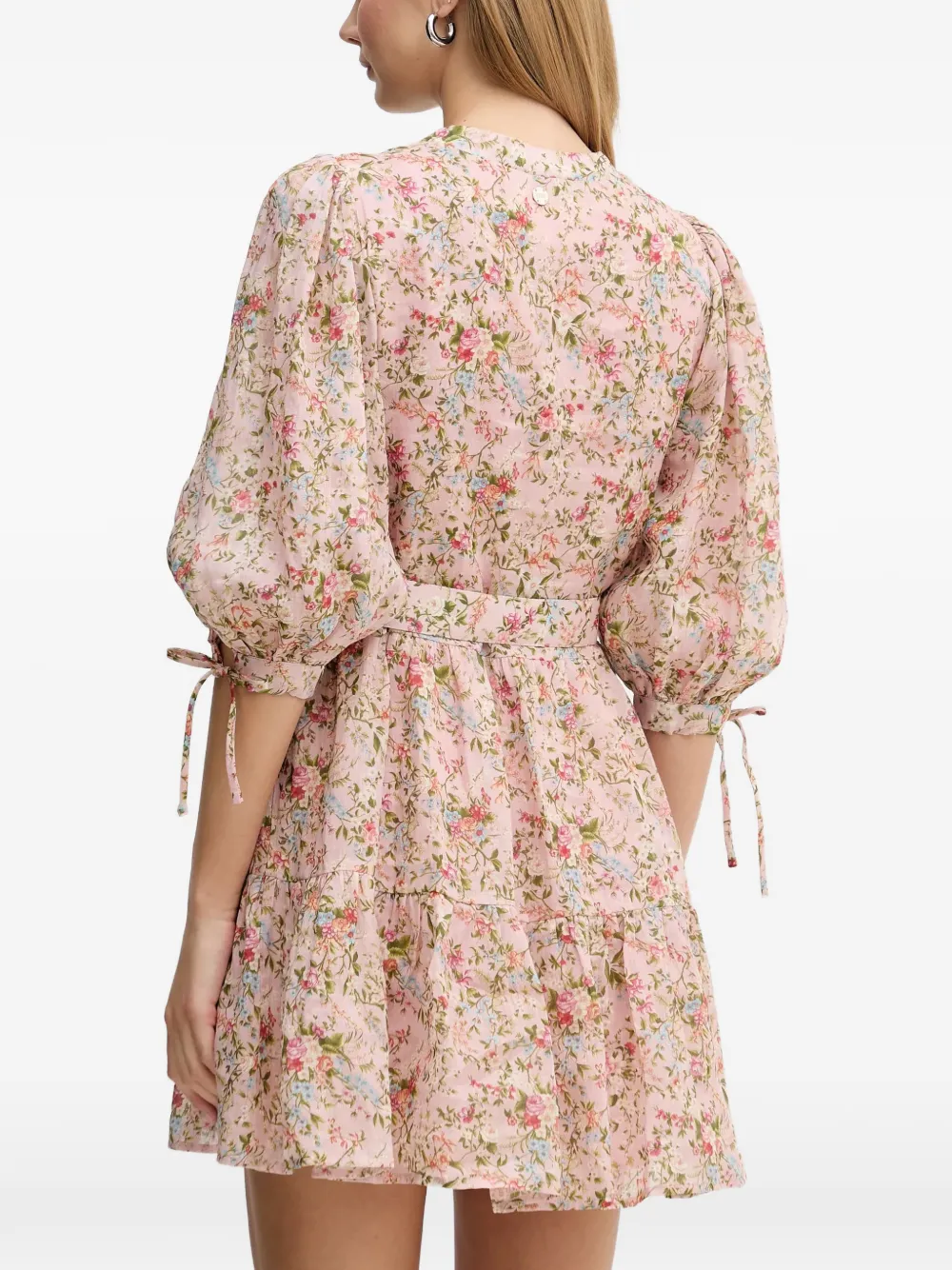 Silvian Heach Mini-jurk met bloemenprint en ceintuur Roze