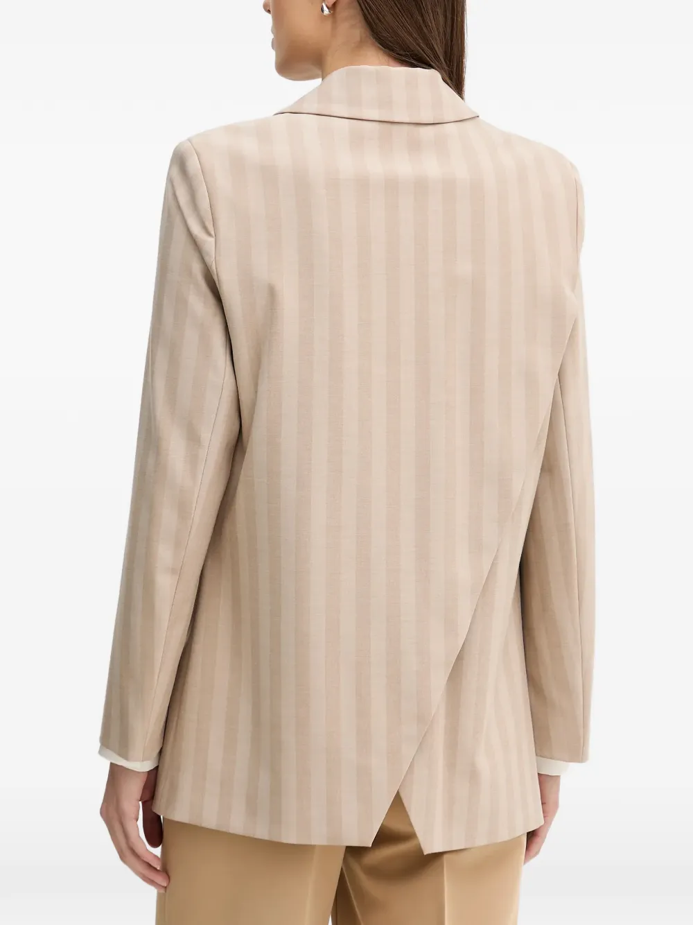  Sisley Striped Double-breasted Blazer - Neutrals 