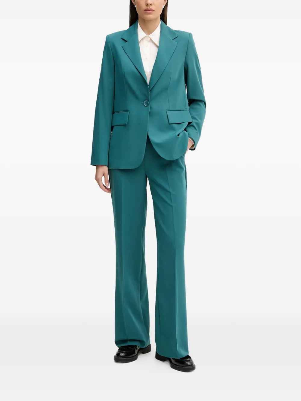  Sisley Single-breasted Flap-pocket Blazer - Green 