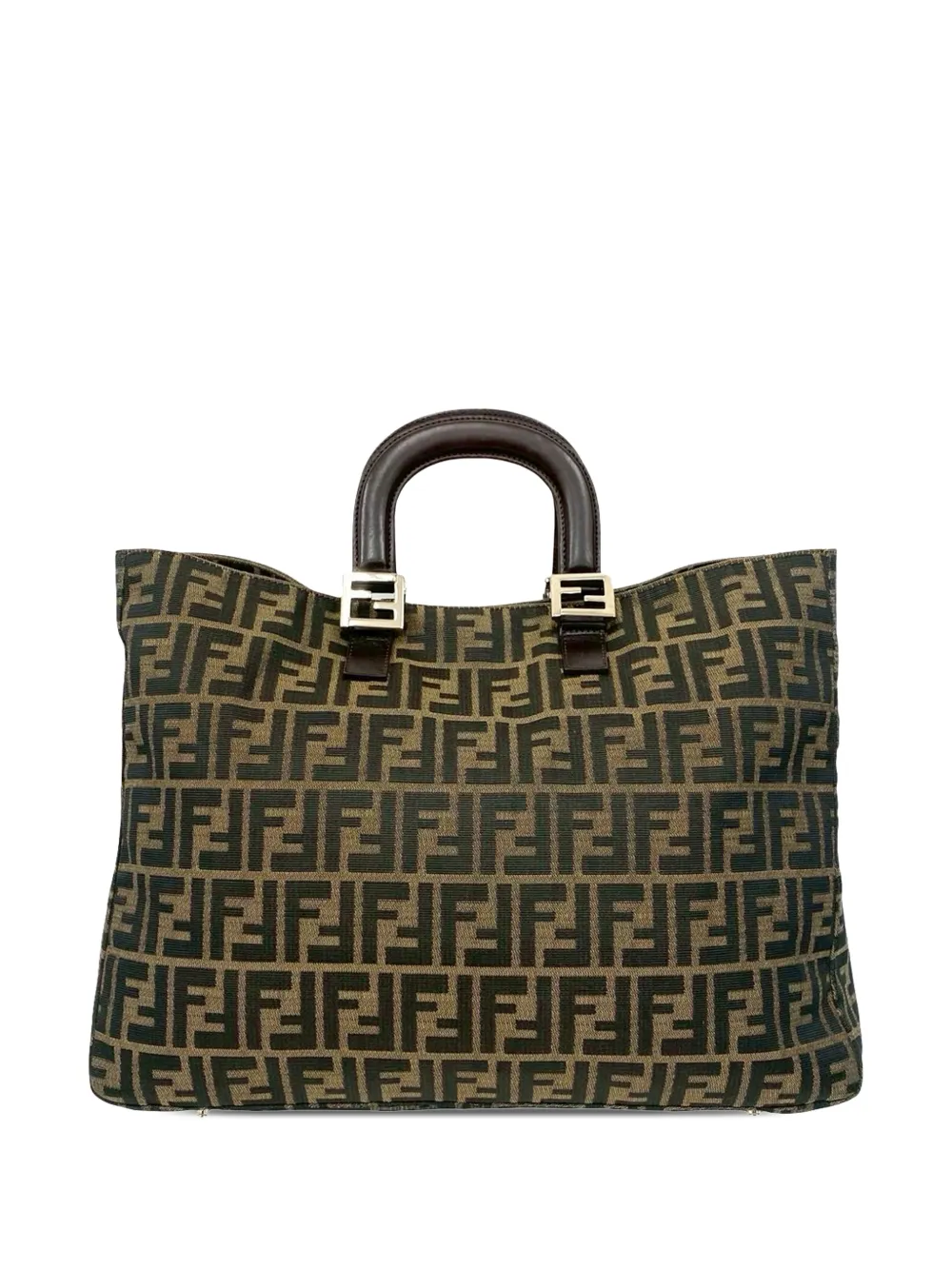 Fendi Pre-Owned 2000-2010 Large Zucca Canvas Twins tote bag - Marrone