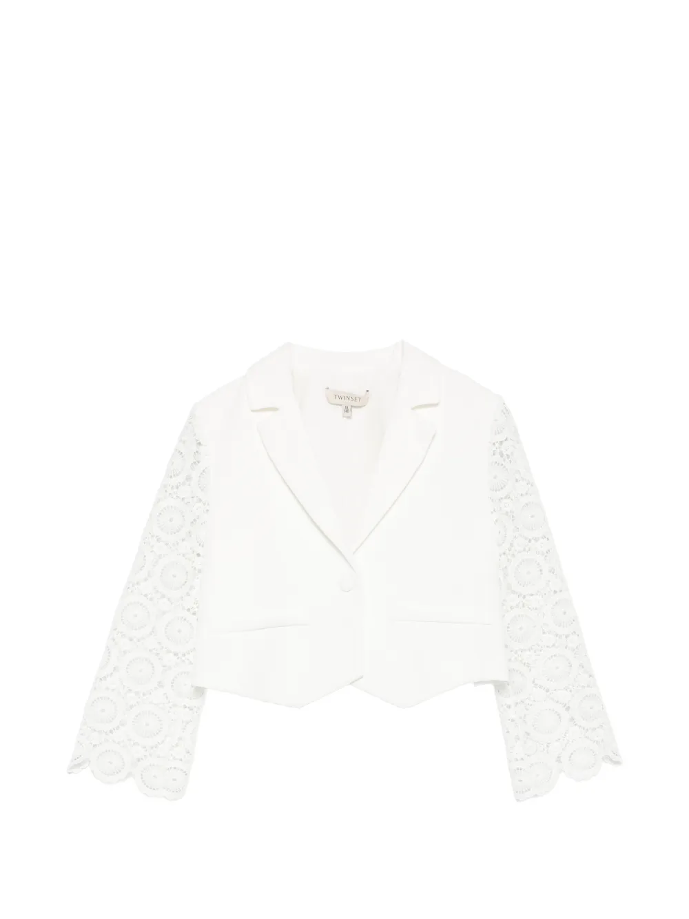 TWINSET Kids lace-sleeve jacket - Weiß