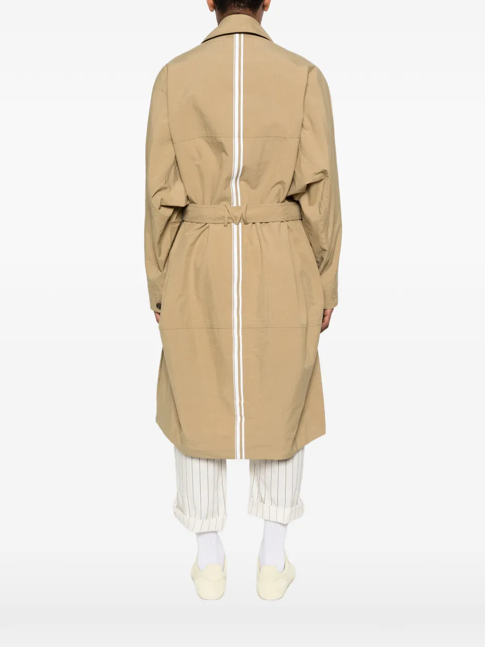 MORDECAI Trenchcoat met dubbele rij knopen en ceintuur Groen