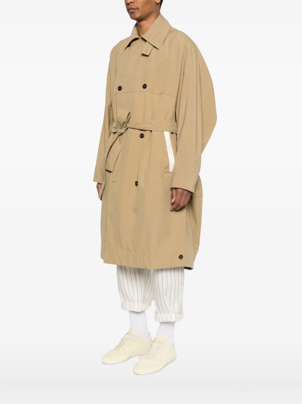  Mordecai Double-breasted Belted Trench Coat - Green 