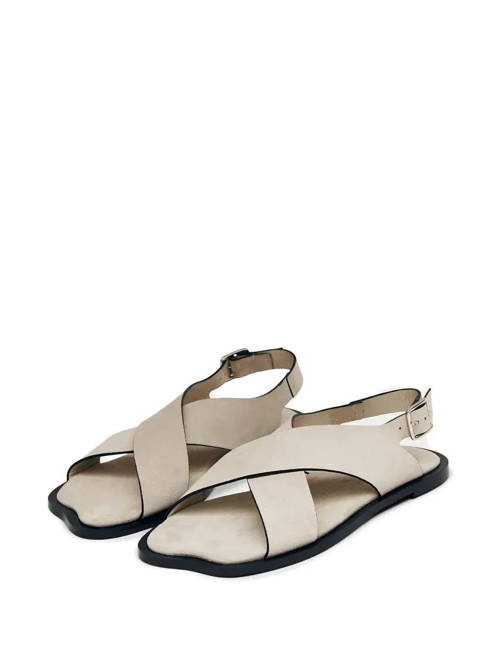 ALOHAS Sandalen met gekruiste bandjes en gesp Beige