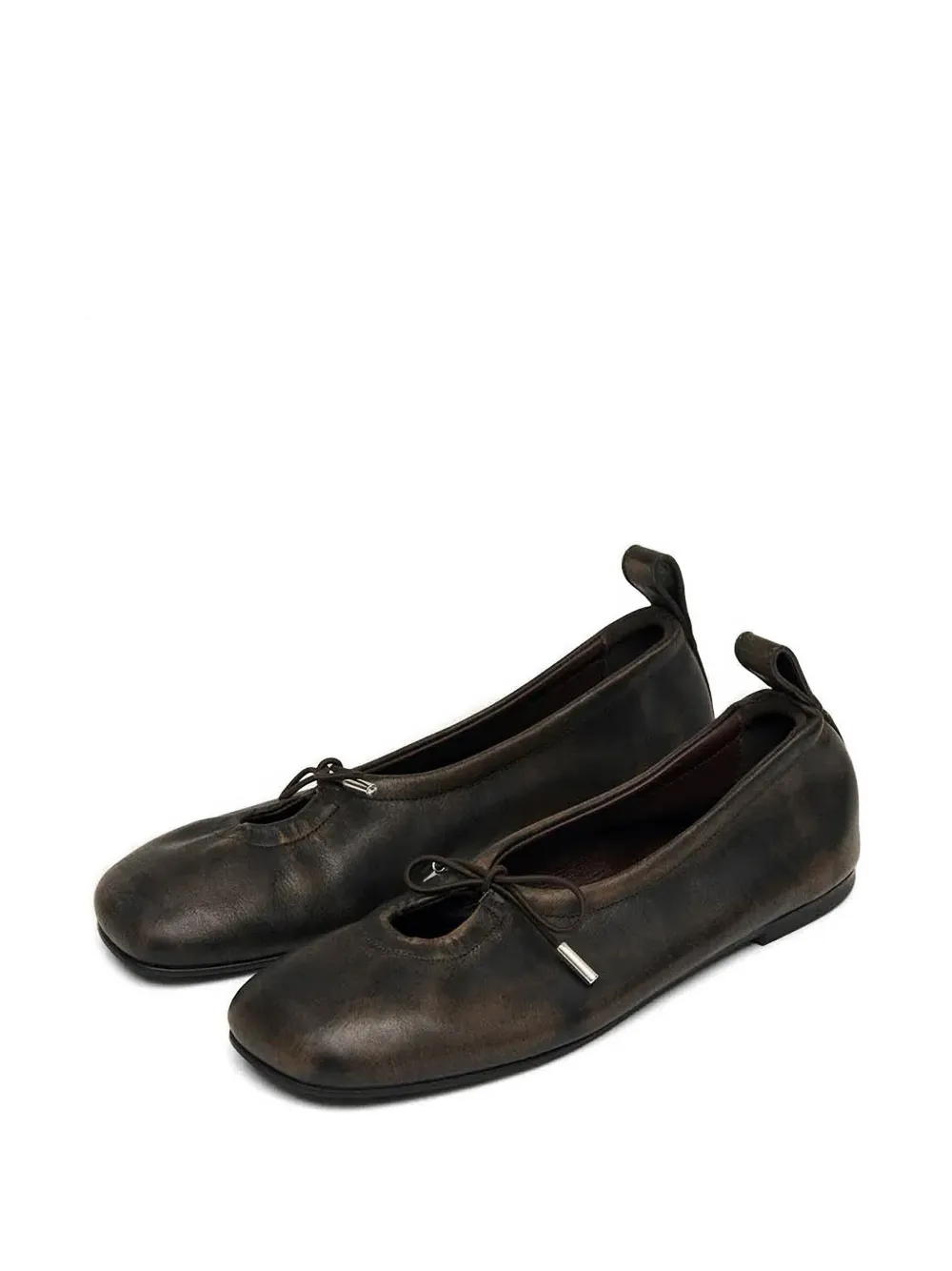 ALOHAS Rosalind ballerina's met strikdetail Bruin