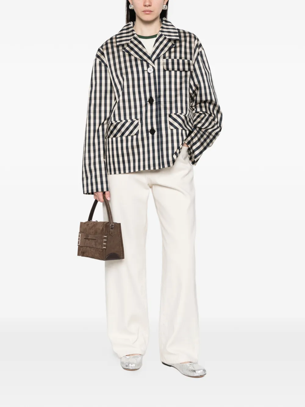  Baum Und Pferdgarten Bani Gingham-pattern Jacket - Blue 