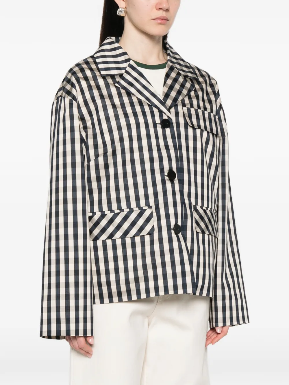  Baum Und Pferdgarten Bani Gingham-pattern Jacket - Blue 