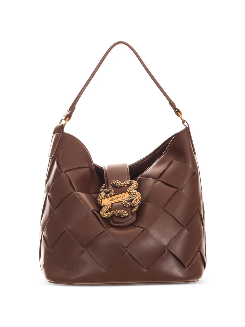 Just Cavalli woven-design shoulder bag - Marrone