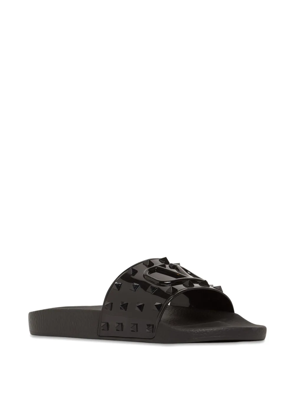 Valentino Garavani Slippers met bandje met studs Zwart