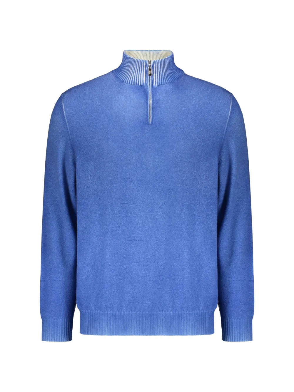 Fedeli high-collar long-sleeve cashmere sweater - Blu